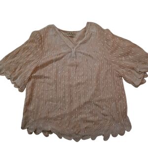 ​Vintage JUDITH ANN PLUS Hand-Beaded 100% Silk Blouse ✨